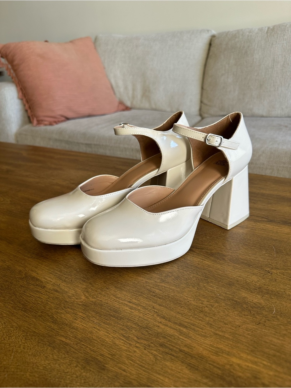 Wild Fable Cream Patent Mary Jane Platform Heel Women’s Size 9 - Picture 5 of 5